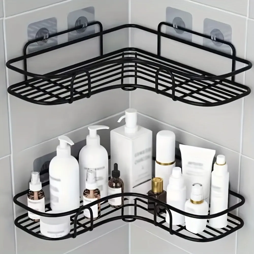 No-drill corner shower caddy